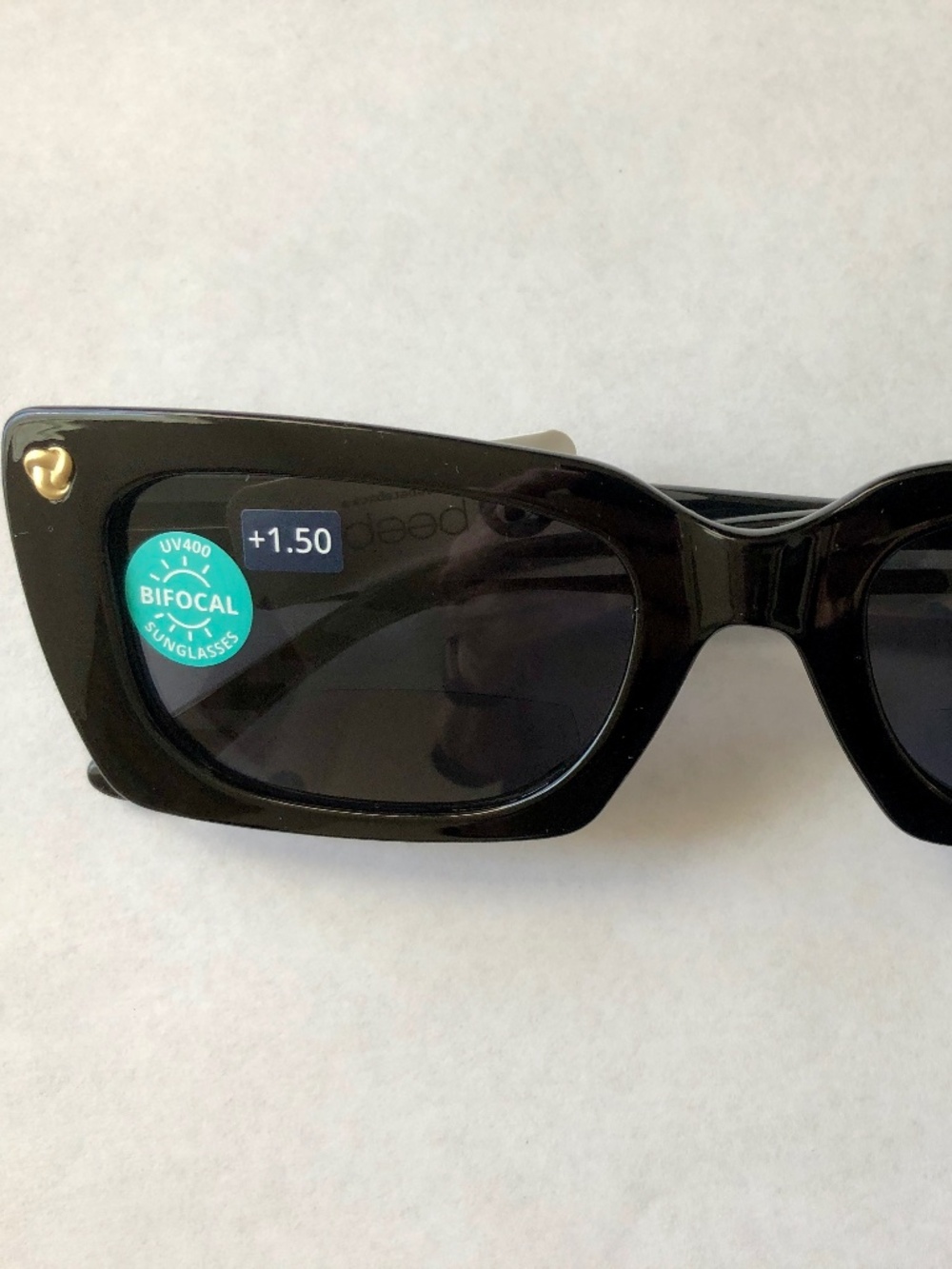 New‎ Black Skipper Rectangle Peepers Sun Bifocal Readers +1.50